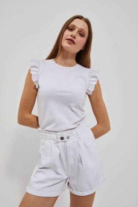 Balti džinsiniai šortai