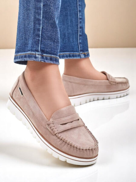 Bellisse moteriški ekologiškos zomšos mokasinai